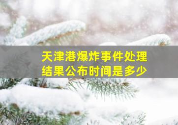 天津港爆炸事件处理结果公布时间是多少