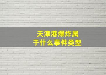 天津港爆炸属于什么事件类型