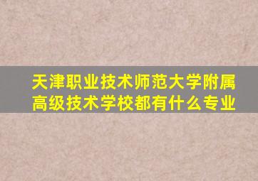 天津职业技术师范大学附属高级技术学校都有什么专业