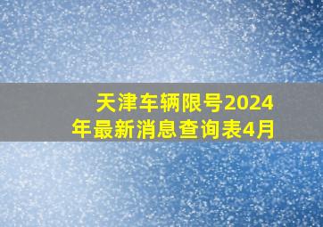 天津车辆限号2024年最新消息查询表4月