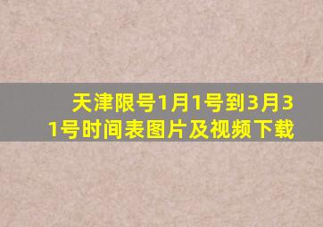 天津限号1月1号到3月31号时间表图片及视频下载