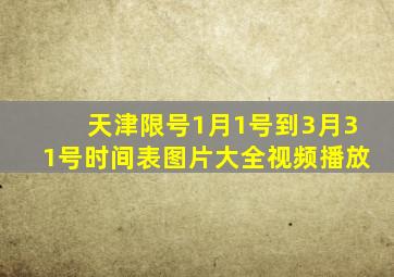 天津限号1月1号到3月31号时间表图片大全视频播放