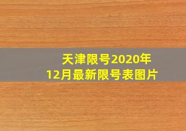 天津限号2020年12月最新限号表图片