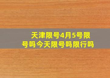 天津限号4月5号限号吗今天限号吗限行吗