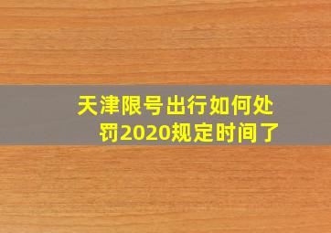 天津限号出行如何处罚2020规定时间了