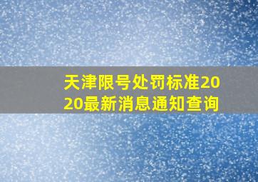 天津限号处罚标准2020最新消息通知查询