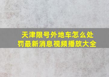 天津限号外地车怎么处罚最新消息视频播放大全