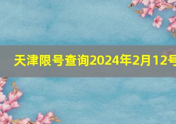 天津限号查询2024年2月12号