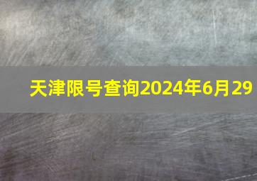 天津限号查询2024年6月29