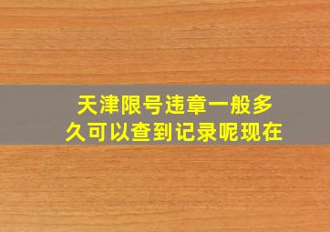 天津限号违章一般多久可以查到记录呢现在