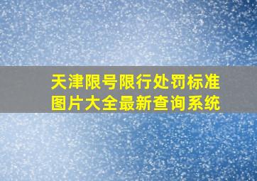 天津限号限行处罚标准图片大全最新查询系统