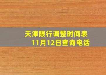 天津限行调整时间表11月12日查询电话