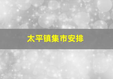 太平镇集市安排