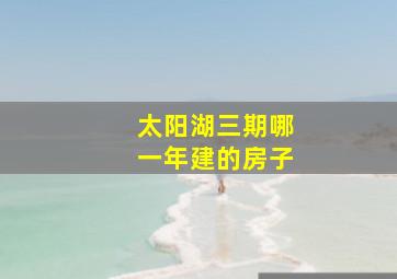 太阳湖三期哪一年建的房子