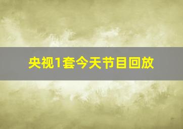 央视1套今天节目回放