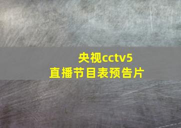 央视cctv5直播节目表预告片