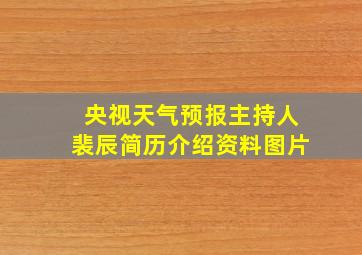 央视天气预报主持人裴辰简历介绍资料图片