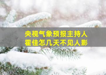 央视气象预报主持人霍佳怎几天不见人影