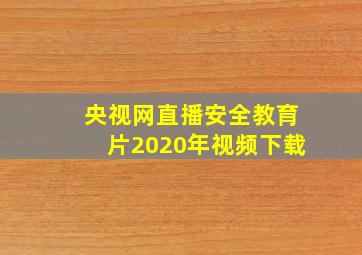 央视网直播安全教育片2020年视频下载