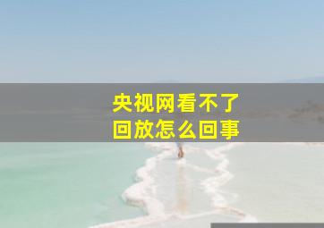 央视网看不了回放怎么回事