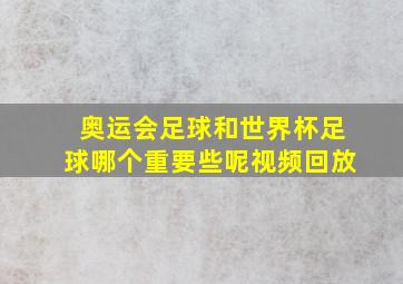 奥运会足球和世界杯足球哪个重要些呢视频回放