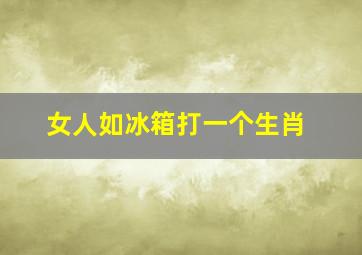 女人如冰箱打一个生肖