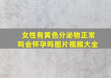 女性有黄色分泌物正常吗会怀孕吗图片视频大全