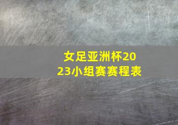 女足亚洲杯2023小组赛赛程表