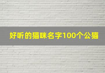 好听的猫咪名字100个公猫