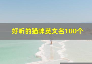 好听的猫咪英文名100个