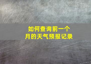 如何查询前一个月的天气预报记录