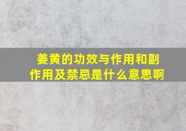 姜黄的功效与作用和副作用及禁忌是什么意思啊