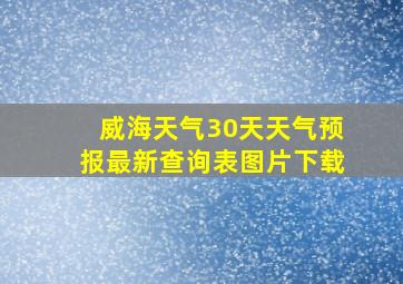 威海天气30天天气预报最新查询表图片下载