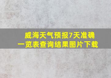 威海天气预报7天准确一览表查询结果图片下载