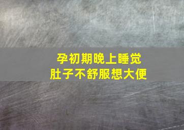 孕初期晚上睡觉肚子不舒服想大便