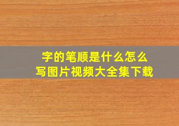 字的笔顺是什么怎么写图片视频大全集下载