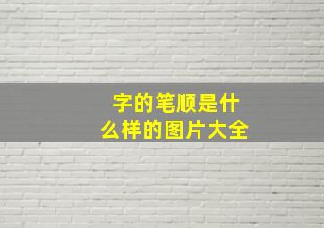 字的笔顺是什么样的图片大全