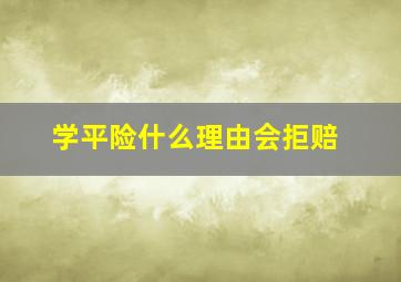 学平险什么理由会拒赔