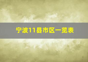 宁波11县市区一览表