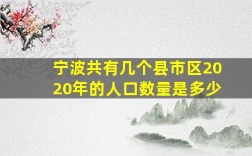 宁波共有几个县市区2020年的人口数量是多少