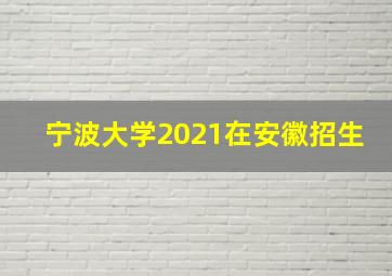 宁波大学2021在安徽招生