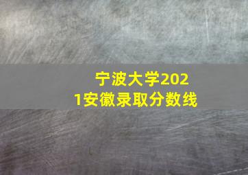 宁波大学2021安徽录取分数线