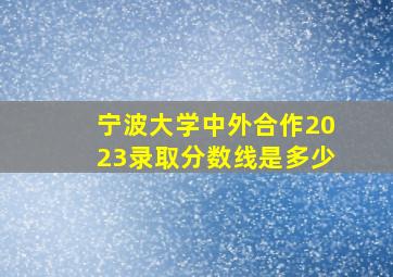 宁波大学中外合作2023录取分数线是多少