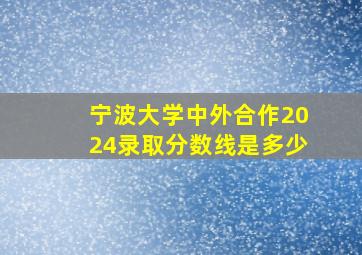 宁波大学中外合作2024录取分数线是多少