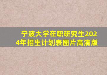 宁波大学在职研究生2024年招生计划表图片高清版