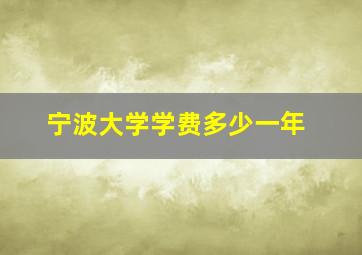 宁波大学学费多少一年