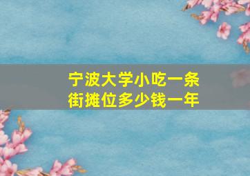 宁波大学小吃一条街摊位多少钱一年