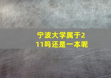 宁波大学属于211吗还是一本呢