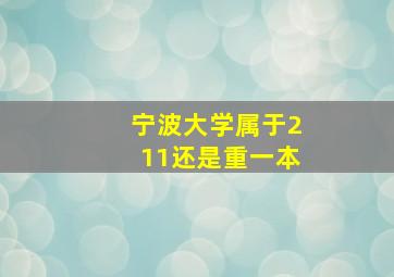 宁波大学属于211还是重一本