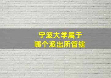 宁波大学属于哪个派出所管辖